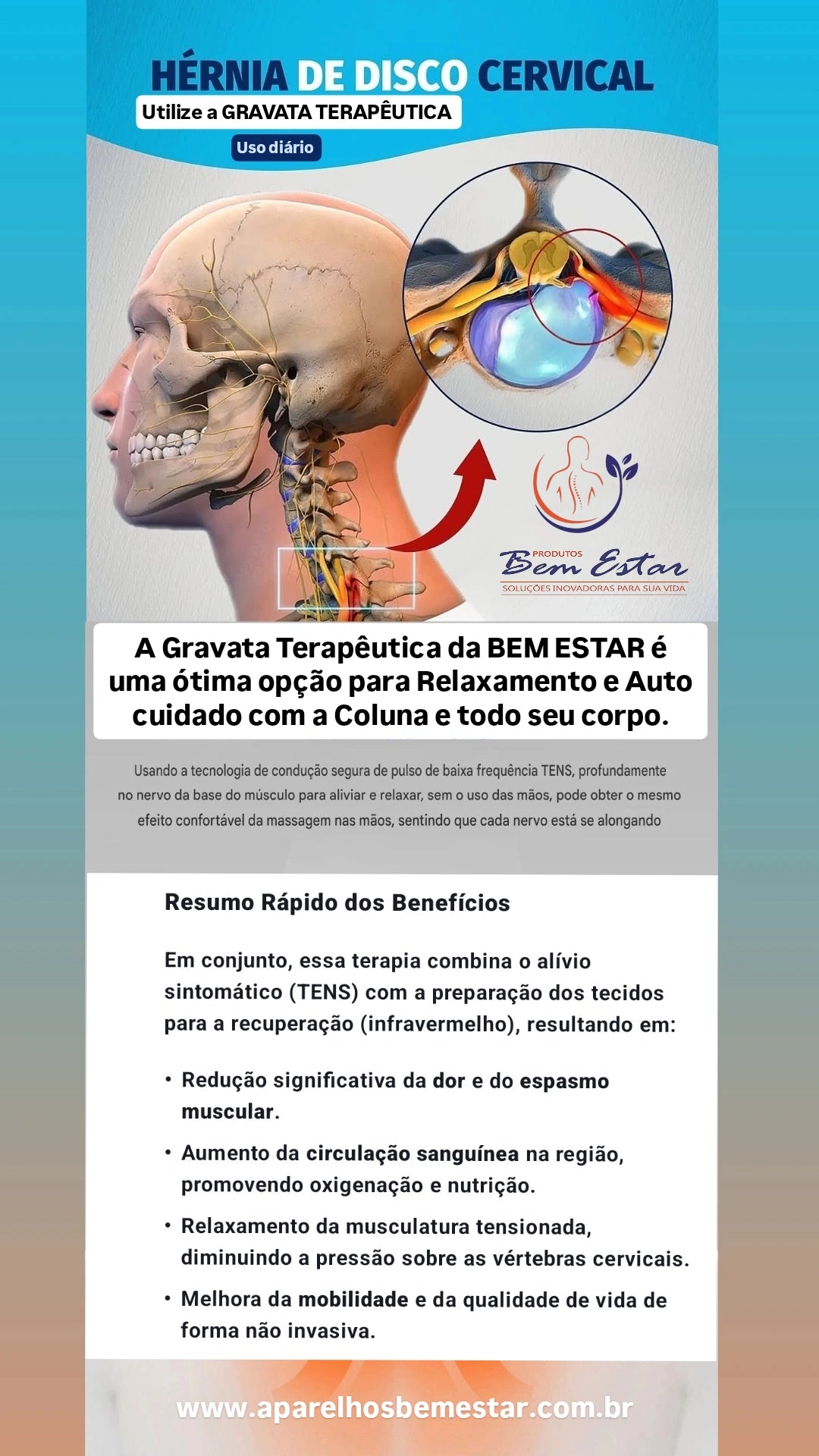 Gravata Inteligente Bem Estar (Cuidado com a Coluna)